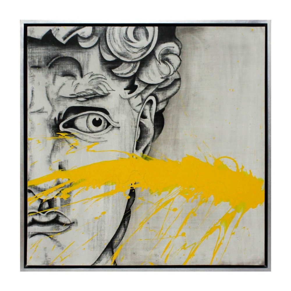 47x47, Hand Pntd David Yllw W/Mezzaine, Blk/Wht $199.00